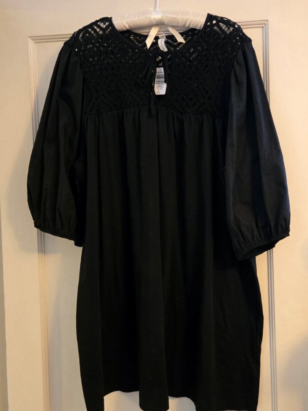 BELLE ISLE by TORRID Boho/Peasant Style Black Cotton Dress NWT/SIZE 2X/18/20